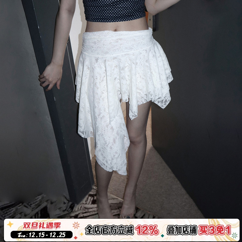 波西米亚风不规则蕾丝半身裙