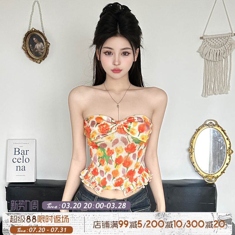 少女感蝴蝶结胸型抹胸