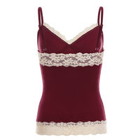 ROCKMORE [Pure Desire Sweet and Spicy] Solid V-neck lace patchwork halter waist, versatile and atmospheric vest for women thumbnail 2