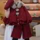 女童新年冬装 套装 拜年服加绒儿童加厚洋气宝宝两件套潮高级小香风