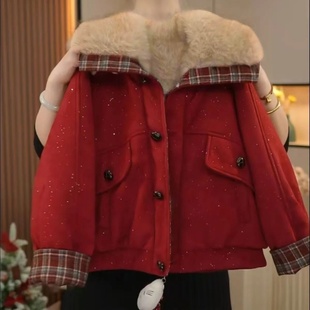 小女孩外套洋气加厚儿童加厚大翻领潮 新款 2025韩版 女童派克服冬装