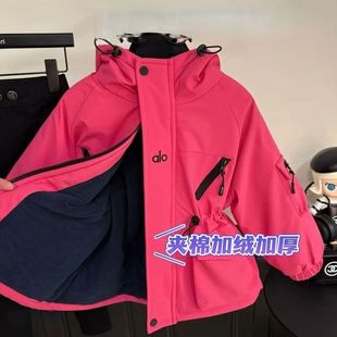 冬季 女童新款 冲锋衣洋气棉服 派克服中长款 加绒加厚女童2025冬季