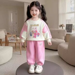 女童套装 春秋洋气女宝宝运动休装 休闲春装 儿童卫衣两件套 2025新款