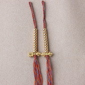 纯黄铜佛珠佛珠配件 金刚杵铃 手搓棉线108颗手串文玩流苏佛珠配