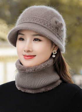 中老年人帽子女秋冬保暖针织毛线帽冬季新款老人妈妈奶奶老太太帽