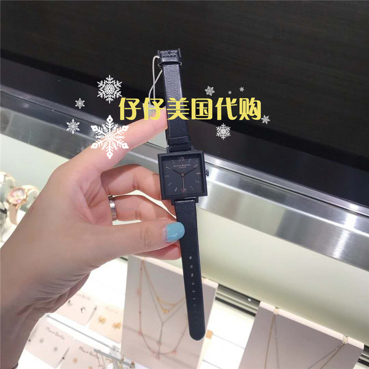 仔仔全黑色周边磨砂质感女士手表