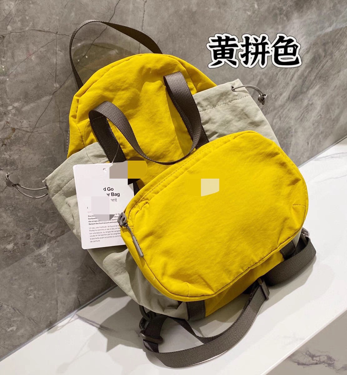 户外尼龙防水休闲斜挎双肩背包运动瑜伽健身包子母包时尚旅行包