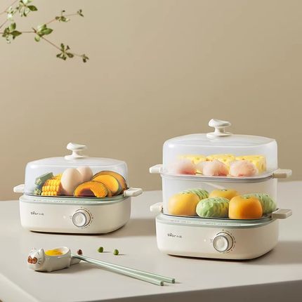 小熊家用煮蛋器蒸蛋器机双层自动断电早餐神器小型多功能早餐机