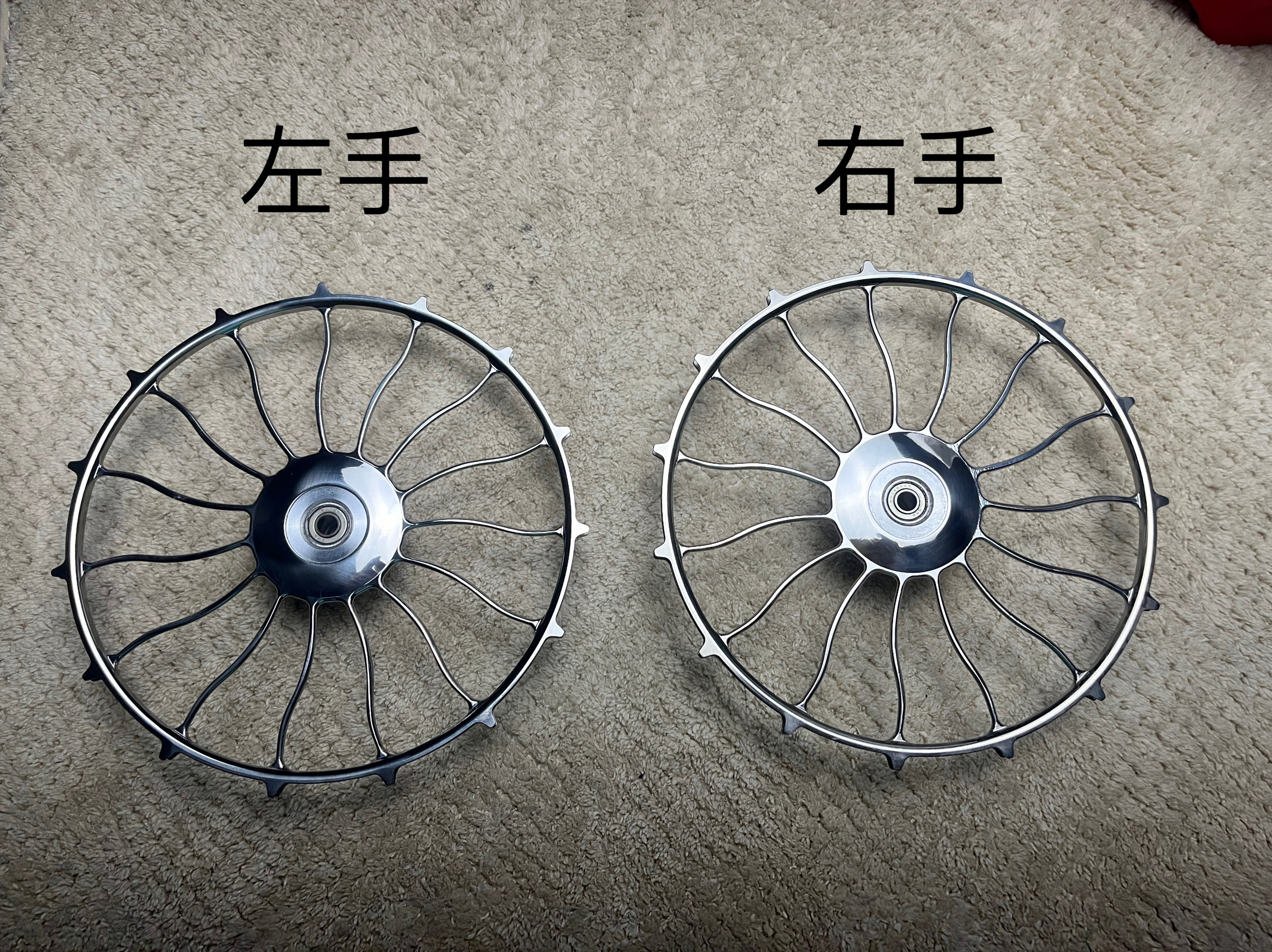 钛合金甲鱼盘轮盘一体甲鱼枪盘甲鱼杆配件手刹轮鱼线轮