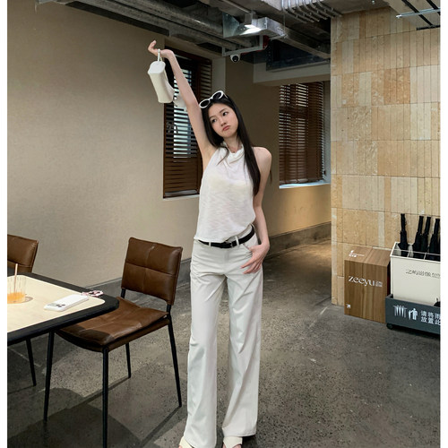 直腿裤老钱风百搭直筒裤女