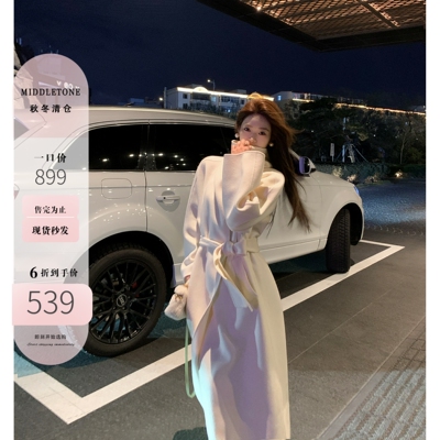 【清仓6折】白金秀场 100羊毛手工连袖双面呢大衣高级感外套
