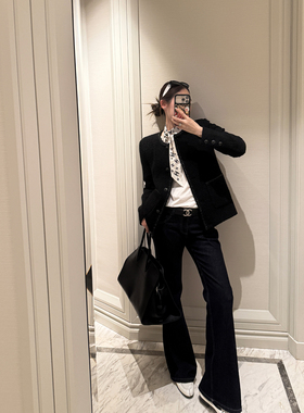 Middletone | 新奢小香 精致高级感圆领粗花呢编织毛呢外套女秋冬