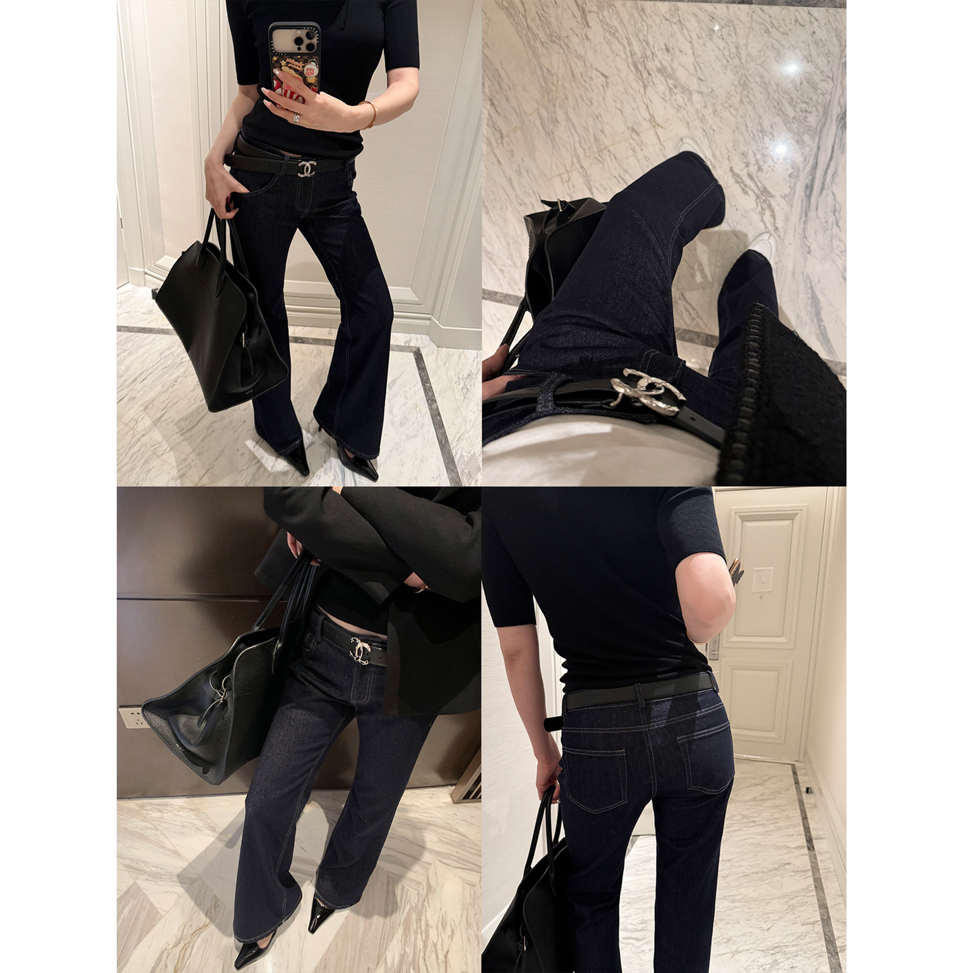 老钱感微喇原色牛仔裤女