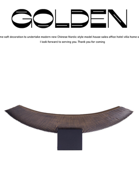 新中式果盘 树脂工艺品家居装饰品 几何创意书桌软装配饰客厅摆件