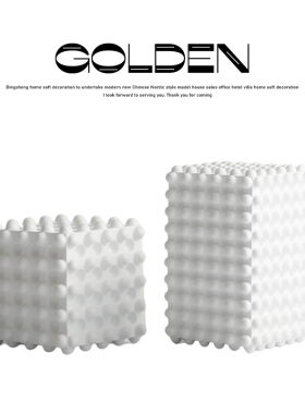 简约现代风格方形白色树脂摆件家居软装样板间装饰电视柜桌面摆设