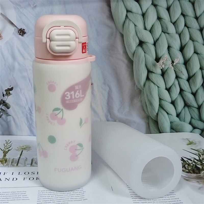 直筒硅胶杯套适用于富光600ml保温杯套水杯保护套全包防摔7.5壶套