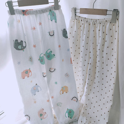 中大童纯棉纱布防蚊裤透气灯笼裤