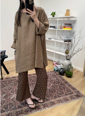 MKDesign 夏季新品 防晒轻薄天丝莱卡亚麻 一字领宽松大罩衫