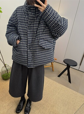 MKDesing 冬季新品 格子宽松羽绒服