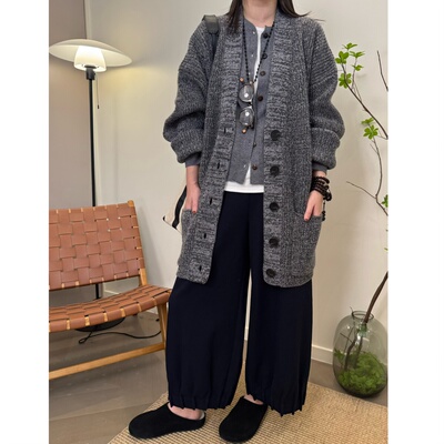 MKDesign 秋冬新品加厚面料 宽松9分休闲打褶设计9分阔腿裤靴裤