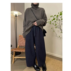 MKDesign 冬季新品 软糯神裤好穿好搭加绒加厚9分阔腿宽松休闲裤