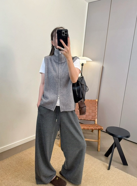 MKDesign 秋冬新品 羊绒羊毛加厚立领拉链休闲针织毛衣马甲夹背心