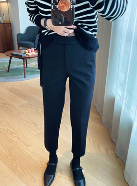 MK Design2022秋冬神裤进店必入九分开叉小脚显瘦西装裤直筒裤