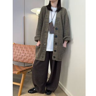 加厚宽松廓形大针织毛衣开衫 MKDesign 粗棒针基础款 新品 外套 秋季