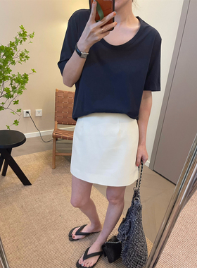 MKDesign 春夏新品 薄款超显瘦低圆领宽松基础款棉夏季短袖T恤