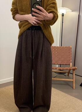 MKDesign 秋冬新品加厚面料羊绒软糯感运动宽松休闲拖地西装裤