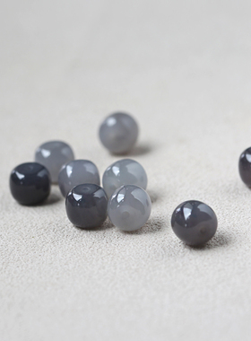 天然和田玉烟灰色老形珠9*10左右散珠子diy手工串珠手链项链 配珠