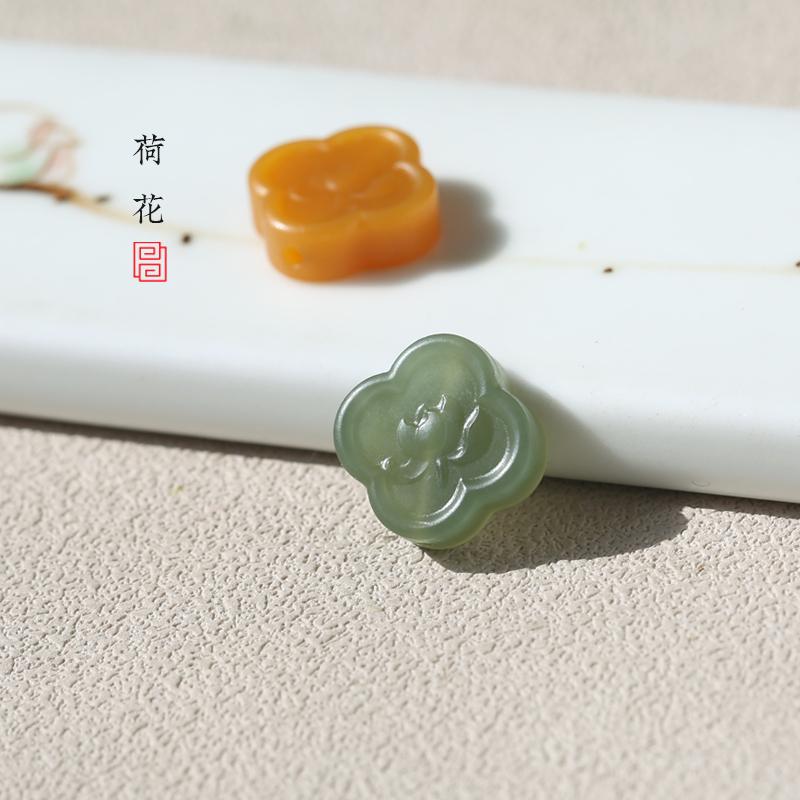 天然和田玉缅黄背云如意手链