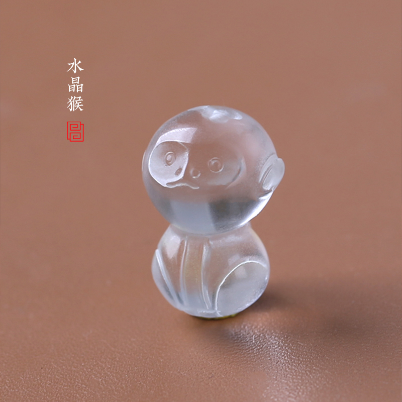 天然白水晶立体生肖猴吊坠 风水能量石 属龙鼠三合 属蛇六合饰品 饰品/流行首饰/时尚饰品新 颈饰 原图主图