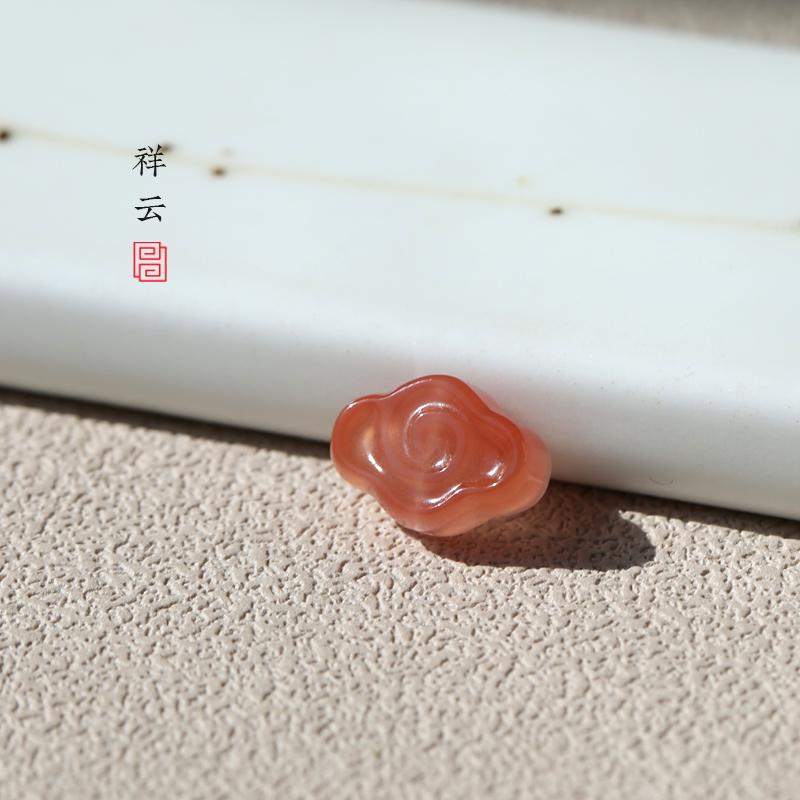 天然南红玛瑙祥云通孔配饰