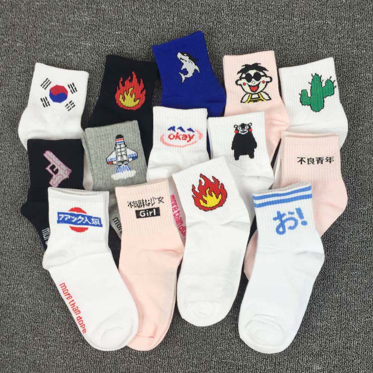 韓國ulzzang日系原宿學院風夏季搞怪中筒襪子 男女運動情侶薄短襪在類目 女士內衣/男士內衣/家居服, 短襪/打底襪/絲襪/美腿襪中 - 來自Buy2taobao.com提供專業的淘寶代購服務