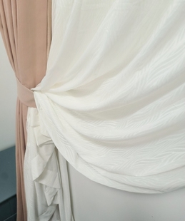 武汉窗帘定制订做婚房卧室落地纱帘透光不透人粉色布房间客厅飘窗