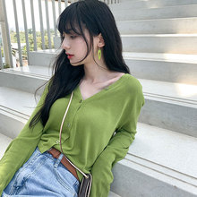 防晒衫 针织衫 早秋款 冰丝2019新款 牛油果绿防晒衫 开衫 洋气薄款 女装