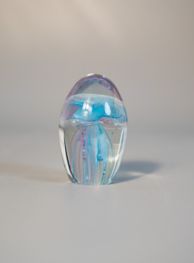 淄博琉璃水母夜光荧水母家居摆件创意创意渐变可爱手工装饰节礼物