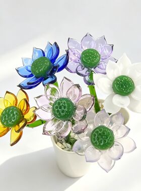 手工玻璃DIY花艺盆栽荷塘花插盆栽微景观家居装饰摆件送闺蜜