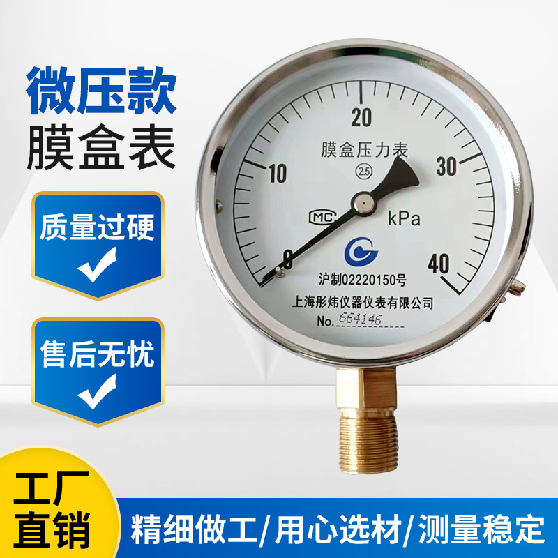 彤炜膜盒压力表YE100然气压力表微压表千帕表6KPa10KPa 25KPa