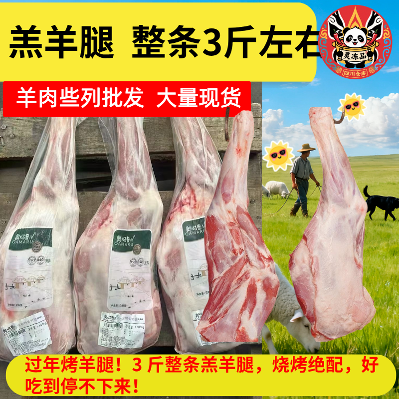 内蒙古草原精选冷冻羔羊前腿带骨羊腿 炭烤羊腿烧烤炖煮