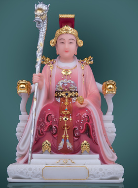 汉白玉碧霞元君神像客厅工艺摆件