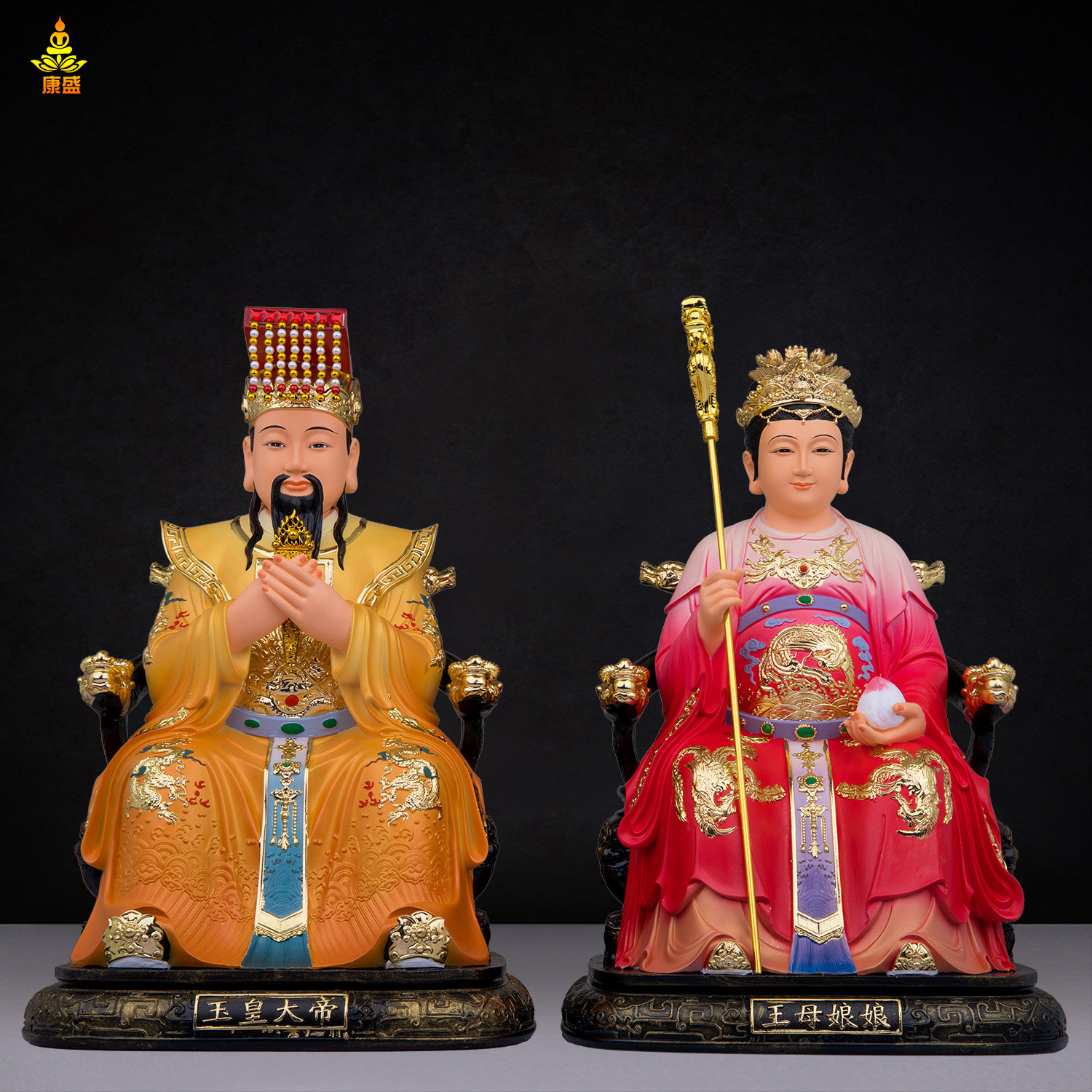树脂玉帝王母神像玉皇大帝西王母娘娘佛像家用客厅桌面工艺品摆件
