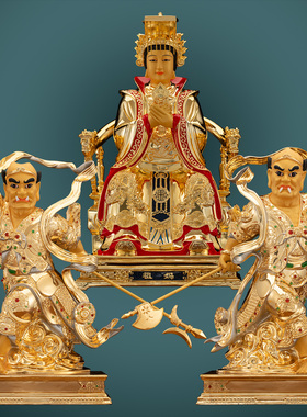 纯铜妈祖千里眼顺风耳神像工艺品