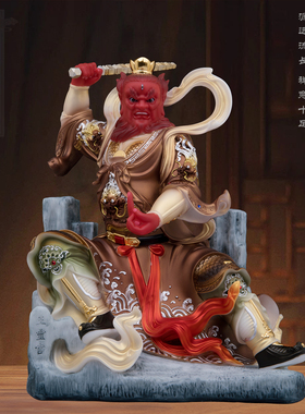 王灵官神像汉白玉家用摆件