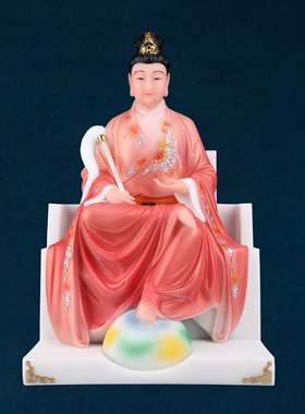 圣丰汉白玉彩绘后土地母娘娘神像