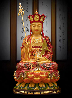台湾鎏金彩绘娑婆三圣供奉菩萨像