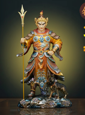 铜像摆件二郎神杨戬神像家用供奉