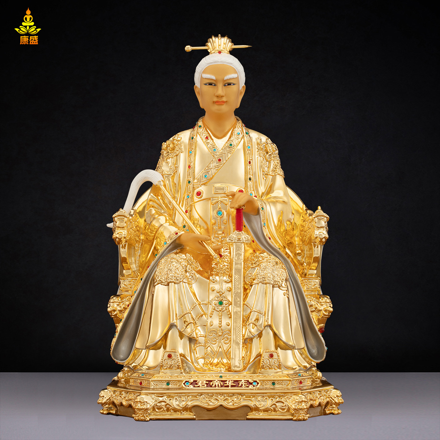 纯铜东华帝君神像紫府少阳君东王公扶桑大帝佛像佛堂客厅工艺摆件