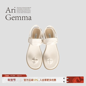 Ari Gemma｜Button·羊皮柔软手工十字扣精致气质手工凉鞋